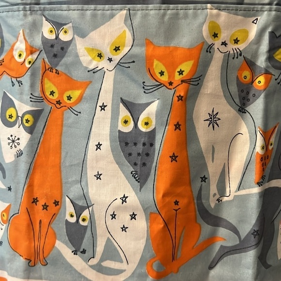 Vintage Halloween Apron Never Worn Cats Owls  Spooky Kitsch 1950s 50s Amazing - Picture 2 of 8